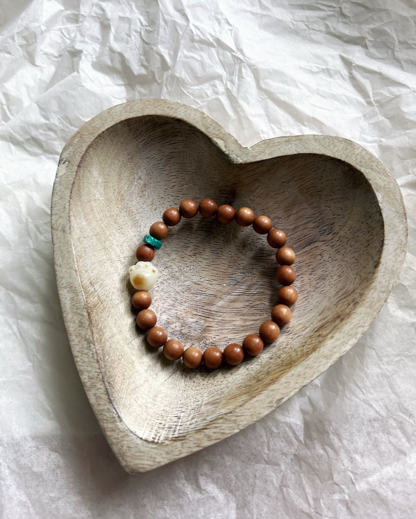 Sandalwood Bracelet with Bodhi Rootz: wisdom+clarity